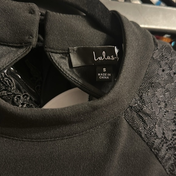 NWOT Lulu’s Bragging Rights Black Lace Long Sleeve Cutout Column Sexy Maxi Dress - Picture 11 of 12